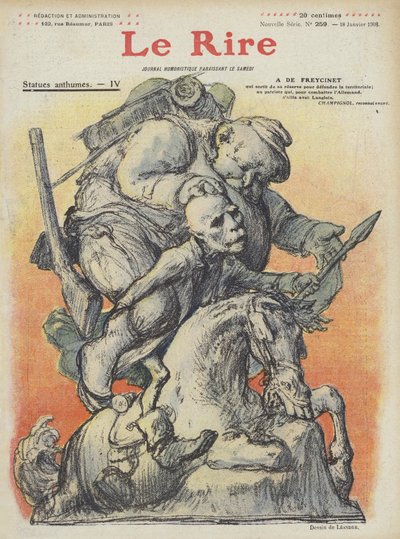 Karikatur av den franske statsministeren Charles de Freycinet. Illustrasjon for Le Rire av Charles Leandre