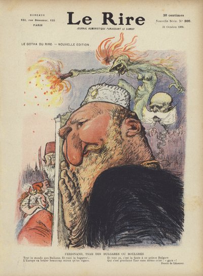 Karikatur av tsar Ferdinand I av Bulgaria. Illustrasjon for Le Rire av Charles Leandre