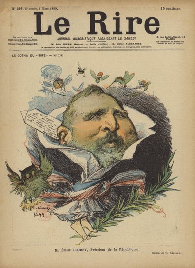 Emile Loubet, illustrasjon for Le Rire av Charles Leandre