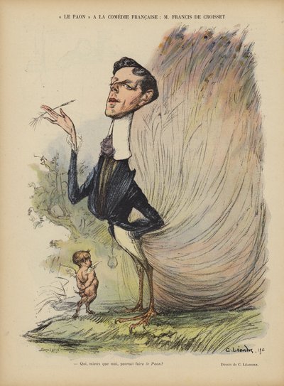 Francis de Croisset , fransk dramatiker, romanforfatter og librettist. Illustrasjon for Le Rire av Charles Leandre