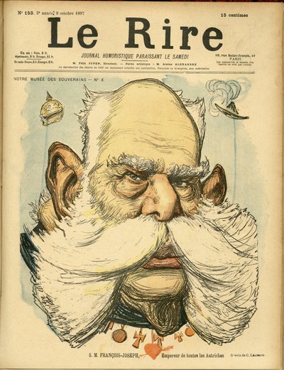 Illustrasjon av Charles Leandre (1862-1934) for omslaget til Le Rire av Charles Leandre