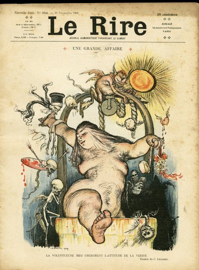 Illustrasjon av Charles Leandre (1862-1934) for omslaget til Le Rire av Charles Leandre