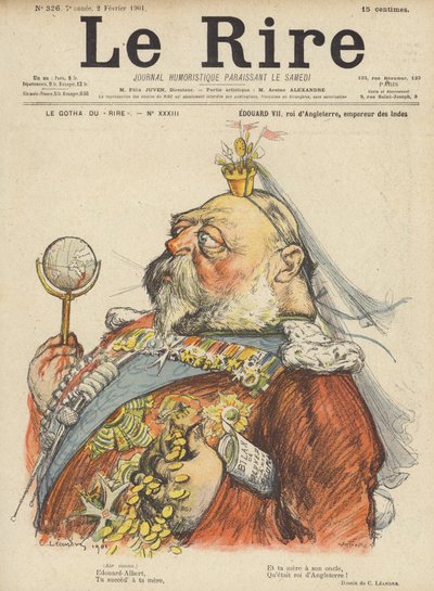 Kong Edward VII av England, illustrasjon for Le Rire av Charles Leandre