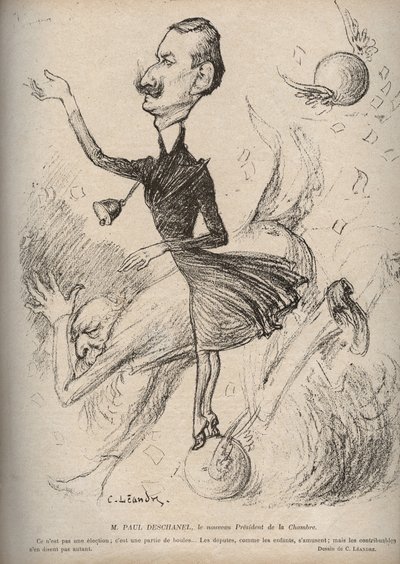 Mr. Paul Deschanel den nye Speaker of the House - tegneserie av Charles Leandre (1862-1934) i "" The Rire""" 1898 av Charles Leandre