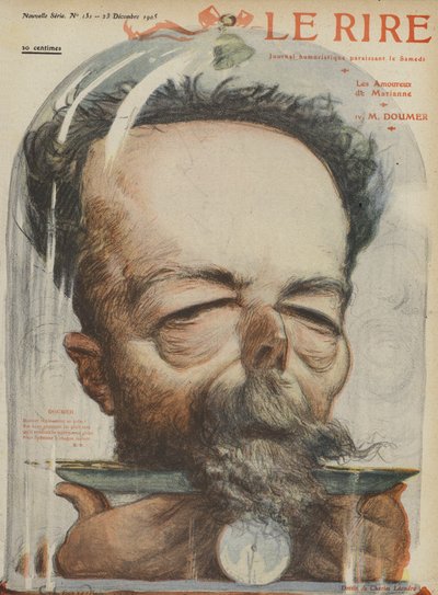 Paul Doumer , fransk politiker. Illustrasjon for Le Rire av Charles Leandre