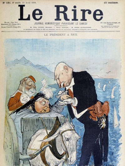 Victoria og Félix Faure i Nice - av Léandre, i "" Le Rire"" fra 23.04.1898 av Charles Leandre