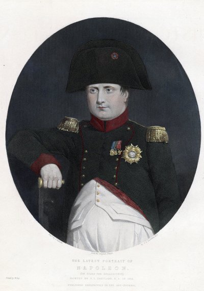 Siste portrett av Napoleon om bord på Bellerophon - Eastlake, Sir Charles Lock (1793-1865) - 1815 - Etsning, akvarell - 29,5x22,4 - Privat samling av Charles Lock Eastlake