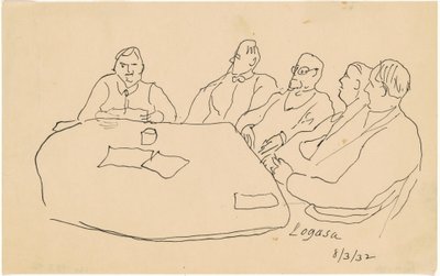 Menn ved et bord av Charles Logasa