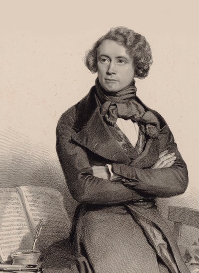 Portrett av cellisten og komponisten Adrien-François Servais 1807-1866, 1838. av Charles Louis Baugniet