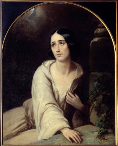 Favoritten til Gaetano Donizetti Illustrasjon for operaen "" La favorite"" (La favorita). Maleri av Charles Louis Bazin (1802-1859) 1840 Paris, Library of the Opera Museum av Charles Louis Bazin