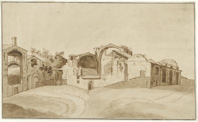 Utsikt over Diokletians bad i Roma av Charles Louis Clerisseau