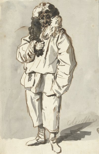 Roman Polichinelle i fastelavnskostyme av Charles Louis Clerisseau