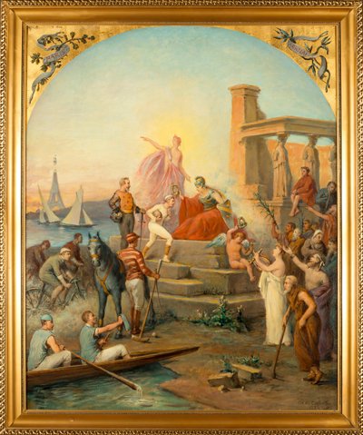 Allegory of Sports (Allegory of Sports) - Maleri av Charles Louis de Fredy, Baron de Coubertin (1822-1908), olje på lerret (97,5x80 cm) av Charles Louis Fredy de Coubertin