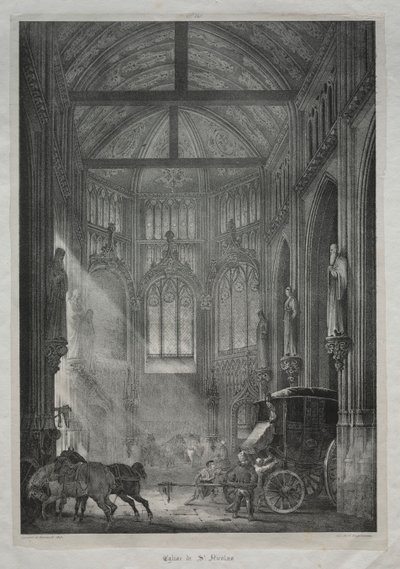 St. Nicholas kirke, Rouen, 1823. av Charles Louis Lesaint