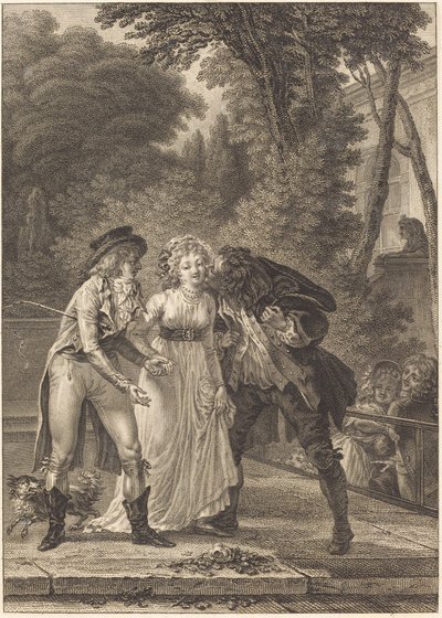 Kysset returnerte: Kysset returnerte av Charles Louis Lingée after Jacques Louis François Touzé