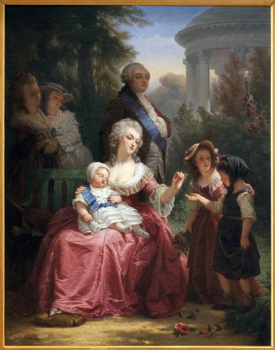 Den franske kongefamilien i Trianon, ca. 1860 av Charles Louis Lucien Muller