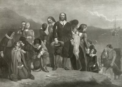 Pilgrimsfedrenes landing i Amerika, 1620 av Charles Lucy
