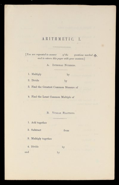 Arithmetic, Oxford University Press, ca. 1870 (trykk) av Charles Lutwidge Dodgson