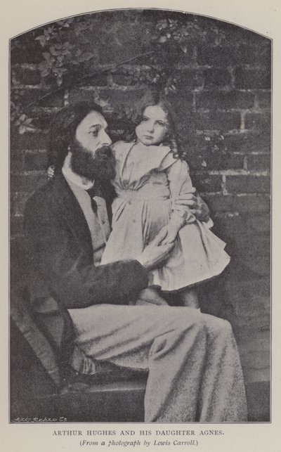 Arthur Hughes og hans datter Agnes (s/hvitt bilde) av Charles Lutwidge Dodgson