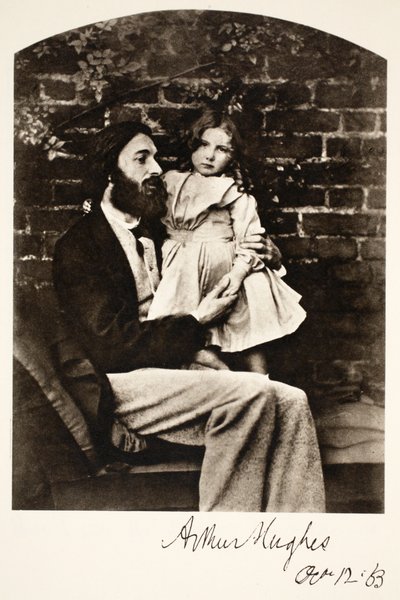Arthur Hughes og hans datter Agnes, 12. oktober 1863 (sepia-bilde) av Charles Lutwidge Dodgson