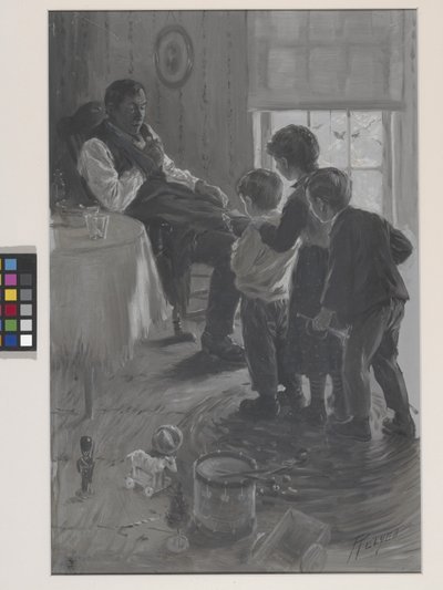 Frontispice for James Whitcomb Rileys "A Defective Santa Clause" av Charles M. Relyea