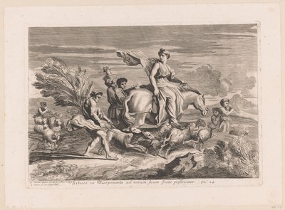 Rebecca forlater Mesopotamia av Charles Macé