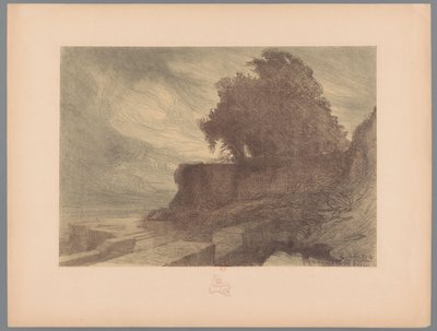 Ruin av en bastion med en kanon og et tre Landskap (serietittel) Suite des Paysages (serietittel) av Charles Marie Dulac