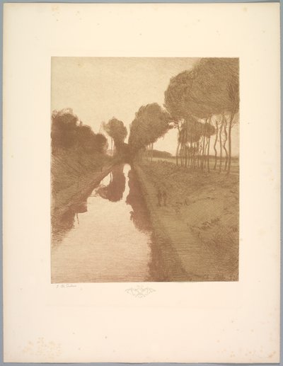 Suite av landskap: Landskap, Plate 3, Note, Flaggermus, 1892-1893. av Charles Marie Dulac