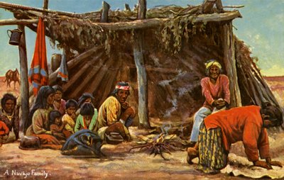 En Navajo-familie av Charles Marion Russell