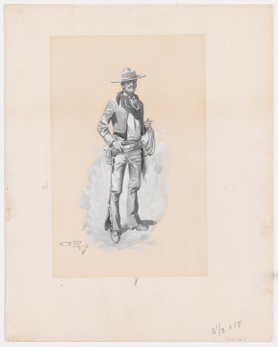 Blanco, for Charles J. Steedman, Bucking Sagebrush av Charles Marion Russell
