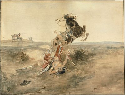 Fallen indisk kriger av Charles Marion Russell