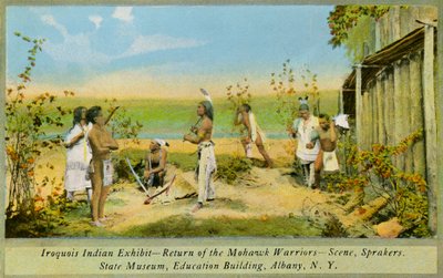 Iroquois indisk utstilling, State Museum, Albany av Charles Marion Russell