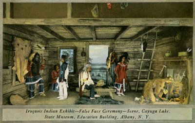 Iroquois indisk utstilling, State Museum, Albany av Charles Marion Russell