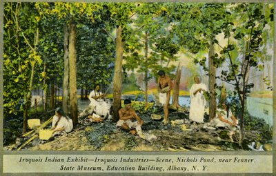 Iroquois indisk utstilling, State Museum, Albany av Charles Marion Russell