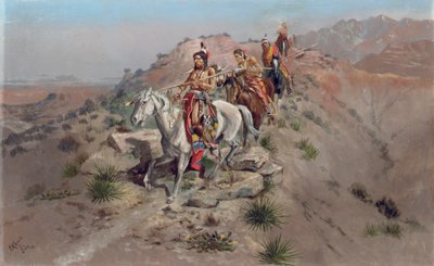 På krigsstien, 1895 av Charles Marion Russell