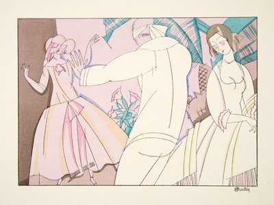 Colin Maillard, fra Sports & Entertainment, pub. 1914 (stensiltrykk) av Charles Martin