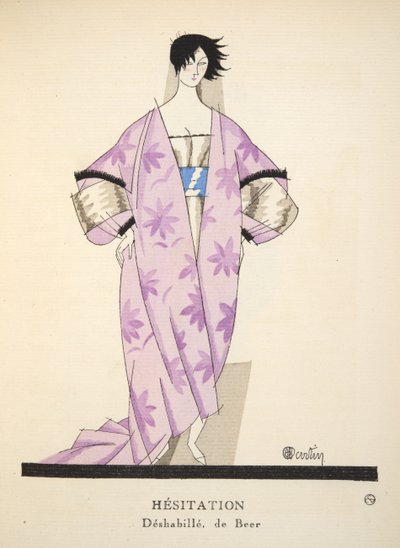 Nøling med Gazette de Bon Ton, pub. 1920 (stensiltrykk) av Charles Martin