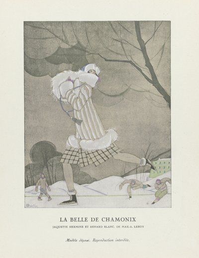 The Beauty of Chamonix, pub. 1924 (stensiltrykk) av Charles Martin