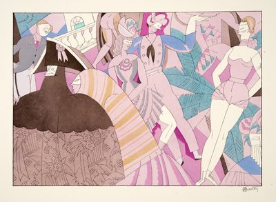 Karnevalet fra Sports & Entertainment, pub. 1914 (stensiltrykk) av Charles Martin