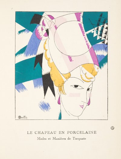 Porselenshatten, fra en samling av moteplater, 1920 (stensiltrykk) av Charles Martin