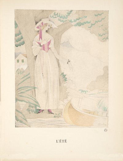 Lété, fra en samling av moteplater, 1922 (pochoir-trykk) av Charles Martin