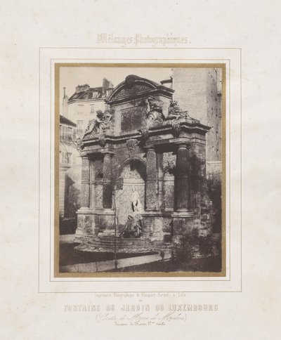 Fontene i Jardin du Luxembourg (grotten til Marie de Medici) av Charles Marville