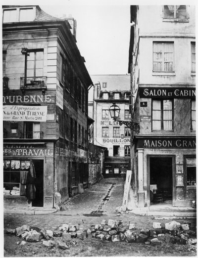 Paris 4 rue de Breteuil, utsikt tatt fra rue Reaumur mot rue Vaucanson, 1858-78 av Charles Marville