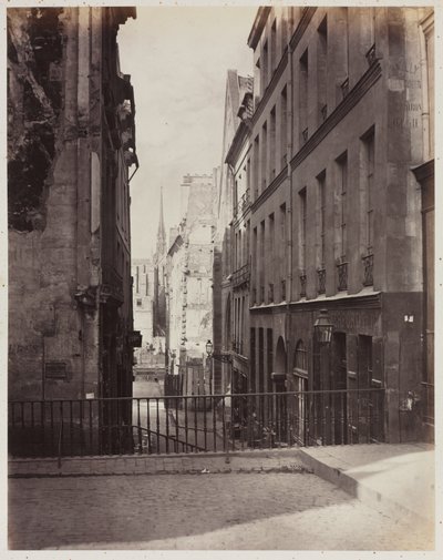 Rue Jean-de-Beauvais. Utsikt fra Rue des Écoles mot Boulevard Saint-Germain, under arbeid av Charles Marville