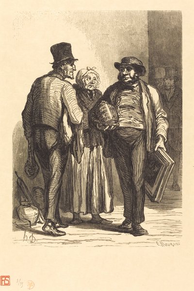 The Auctioneers' Hotel: The Merchants av Charles Maurand after Honoré Daumier