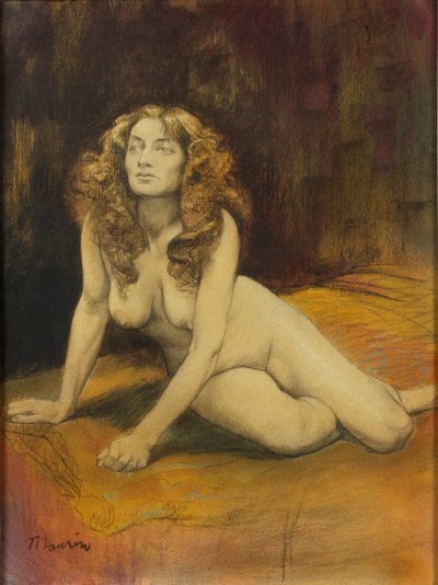 Liggende naken kvinne, ca. 1895. av Charles Maurin