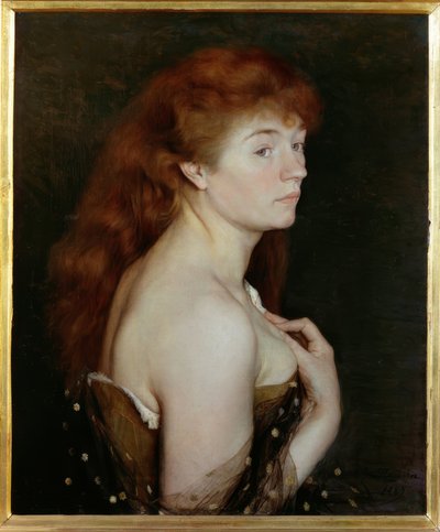 Portrett av ung rødhåret kvinne av Charles Maurin