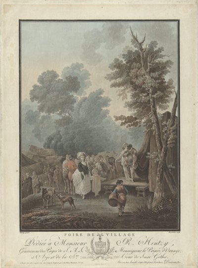 landsbyfestival Foire de Village (tittel på objekt) Fire sjangerscener (serietittel) av Charles Melchior Descourtis