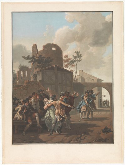 Fire scener av landsbyliv Argumentet La Rixe Fire sjangerscener av landsbylivet (serietittel) av Charles Melchior Descourtis