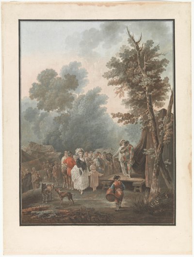 Four Scenes of Village Life Village-festivalen Foire de Village Fire sjangerscener av landsbylivet (serietittel) av Charles Melchior Descourtis